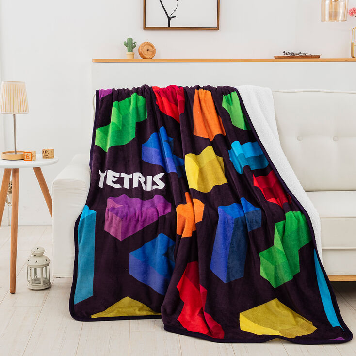 Tetris&reg; Colors Silk Touch Sherpa Blanket &#40;ds&#41;,
