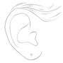 Silver-tone Cubic Zirconia 2mm Round Stud Earrings,