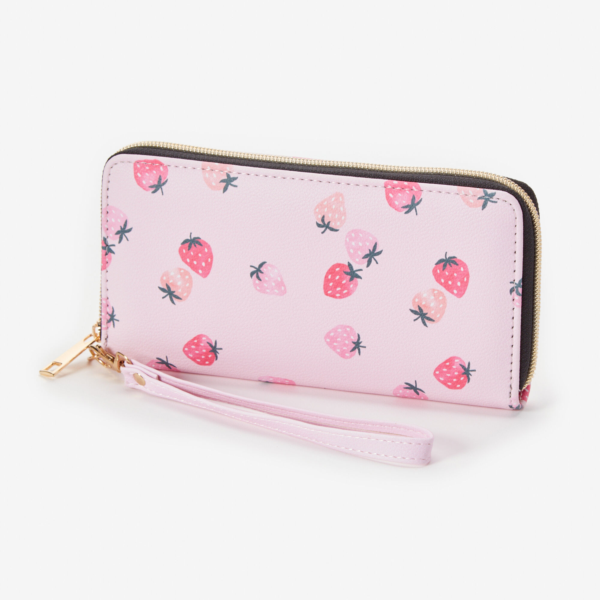 Claire's Pochette poignet imprimé fraise rose