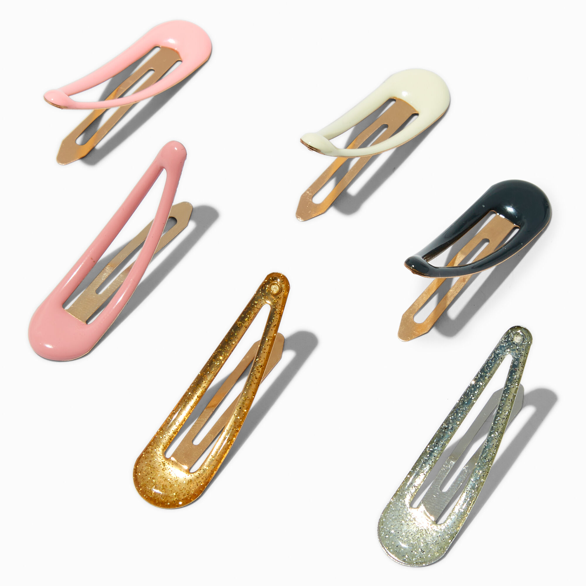 Claire's Club Neutral Snap Hair Clips - 6 Pack,
