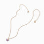 Butterfly Birthstone 16&quot; Gold Pendant Necklace - February,