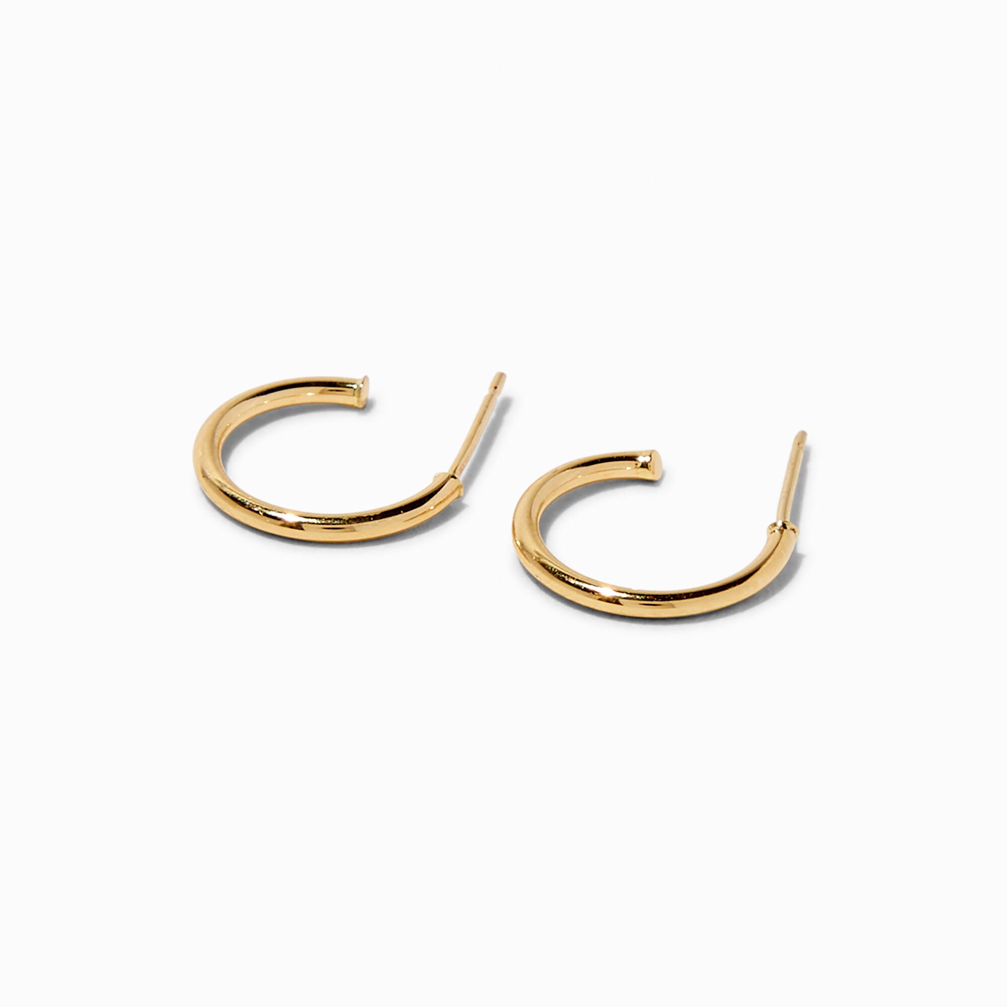 C LUXE by Claire s 14k Yellow Gold 12MM Post Back Hoop Earrings