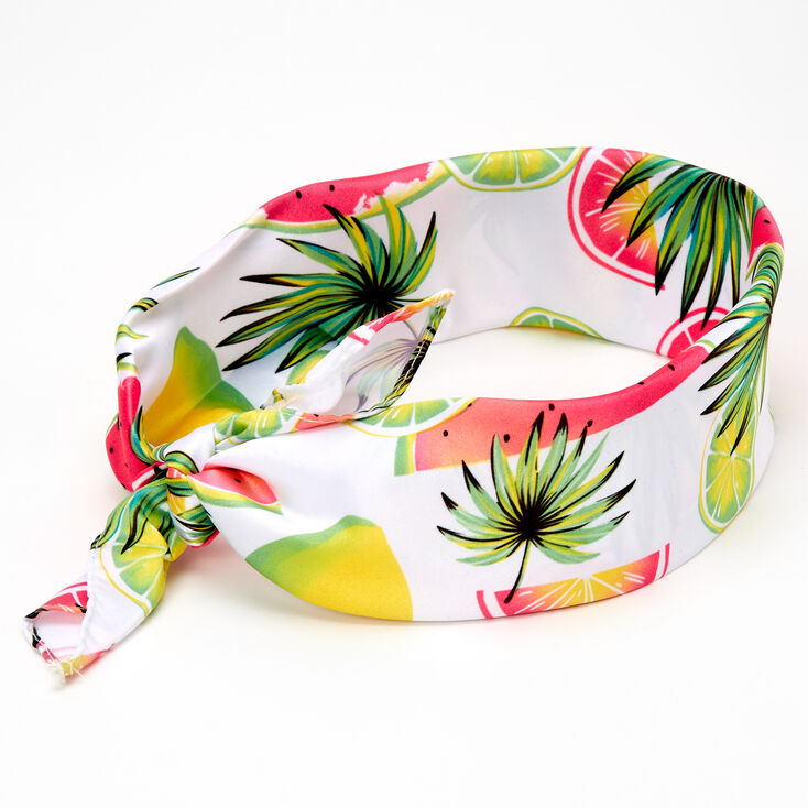 Bandeau bandana fruits tropicaux fluo,