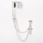 Silver Cross Cuff Connector Earring,