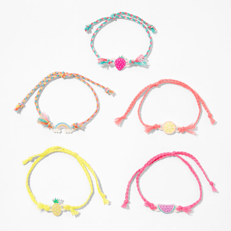 Claire&#39;s Club Rainbow Bolo Stretch Bracelets &#40;5 pack&#41;,