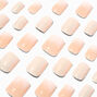 Nude Glitter Ombre Square Press On Faux Nail Set - 24 Pack,