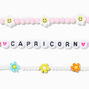Zodiac Daisy Happy Face Beaded Stretch Bracelets - 3 Pack, Capricorn,