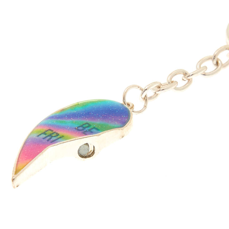 Porte-cl&eacute;s d&#39;amiti&eacute; c&oelig;ur arc-en-ciel effet d&eacute;grad&eacute;,