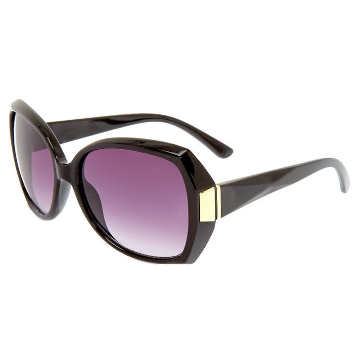 Geometric Large Sunglasses - Black,