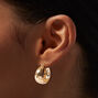 Gold-tone Chunky Textured Hoop Earrings,