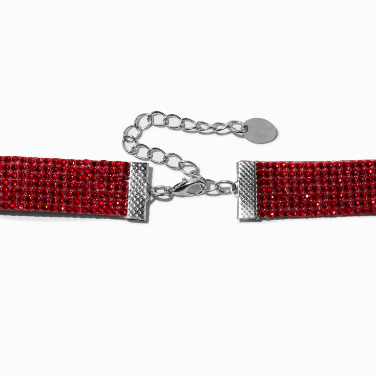 Red Gemstone Bling Choker Necklace,