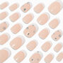 French Tip Bling Medium Oval Vegan Faux Nail Set - 24 Pack,