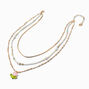 Pink Tulip Gold-tone Multi-Strand Necklace,