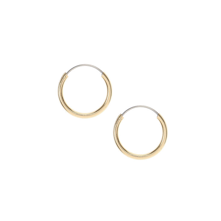 Gold-tone 10MM Hoop Earrings,