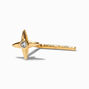 14k Yellow Gold 22G Crystal Star Nose Stud,