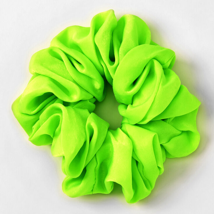 Giant Silky Hair Scrunchie - Neon Green,