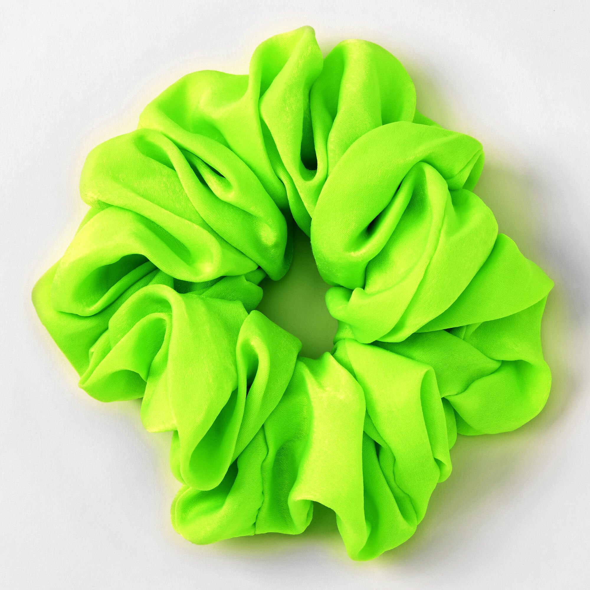 View Claires Giant Silky Hair Scrunchie Neon Green information