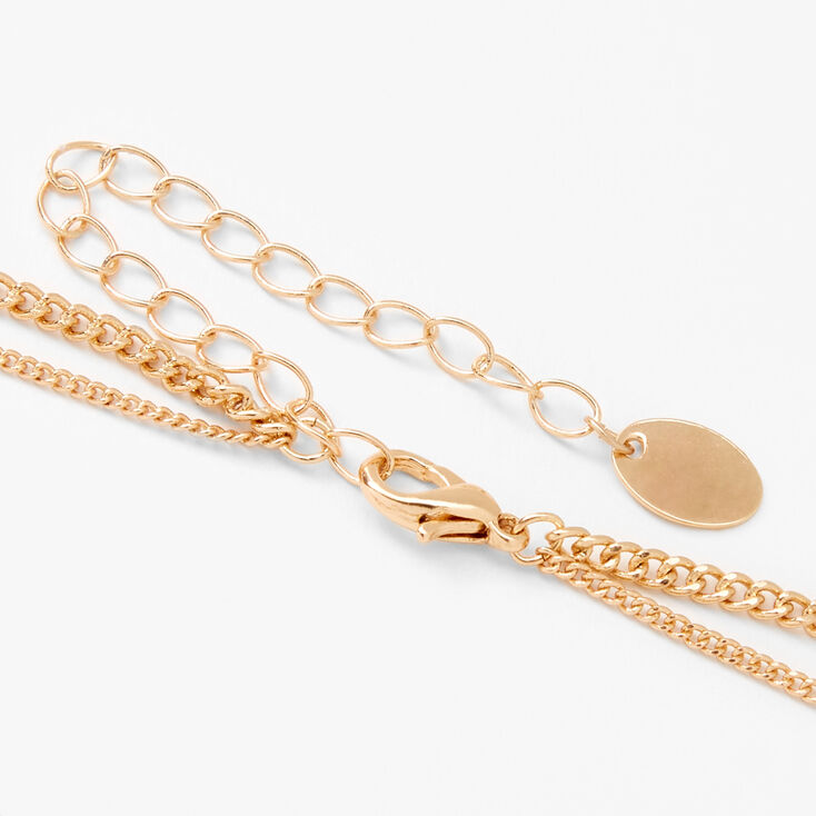 Gold Cherry Multi Strand Pendant Necklace - Red,
