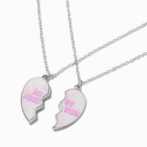 Best Friends Faded Split-Heart Pendant Necklaces - 2 Pack,