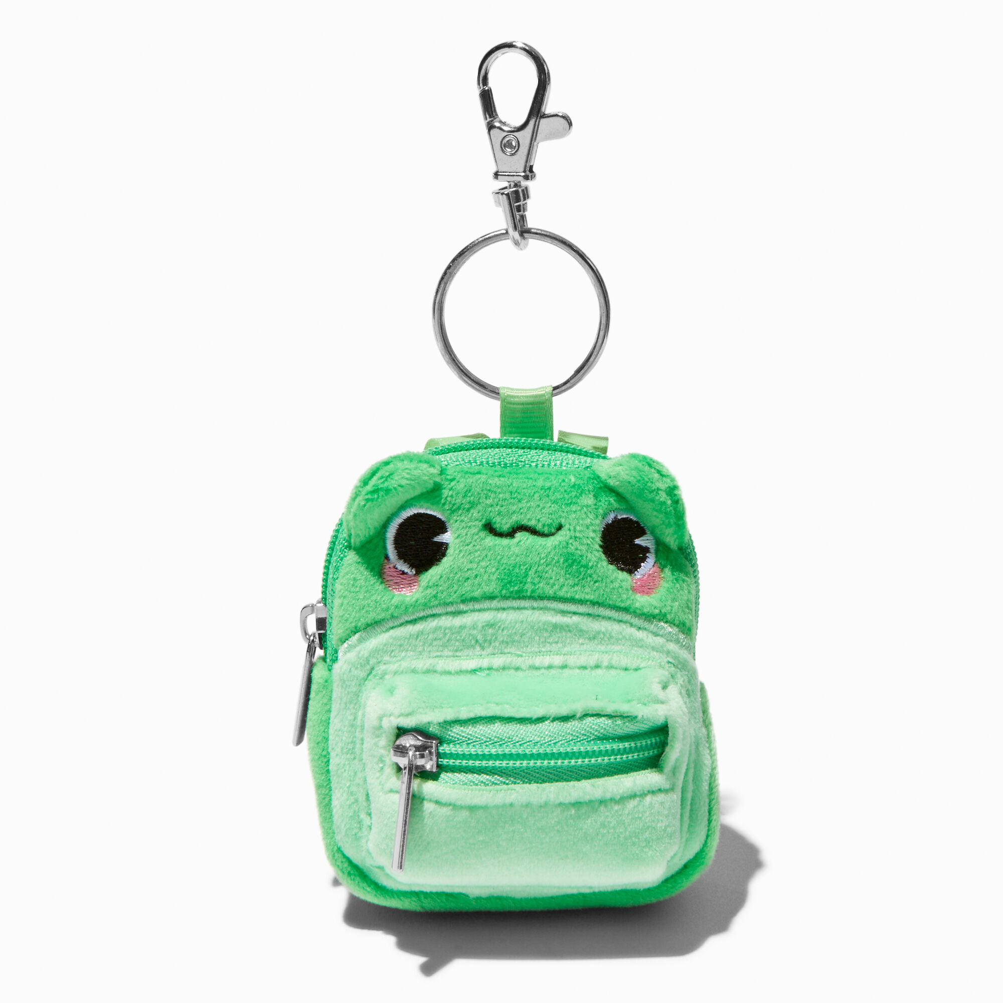 View Claires Frog Mini Backpack Keyring Green information
