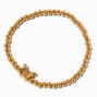 Butterfly Charm Gold-tone Shot Bead Stretch Bracelet,
