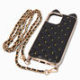 Black Cat Quilted Phone Case with Lanyard - Fits iPhone&reg; 12 Pro Max,