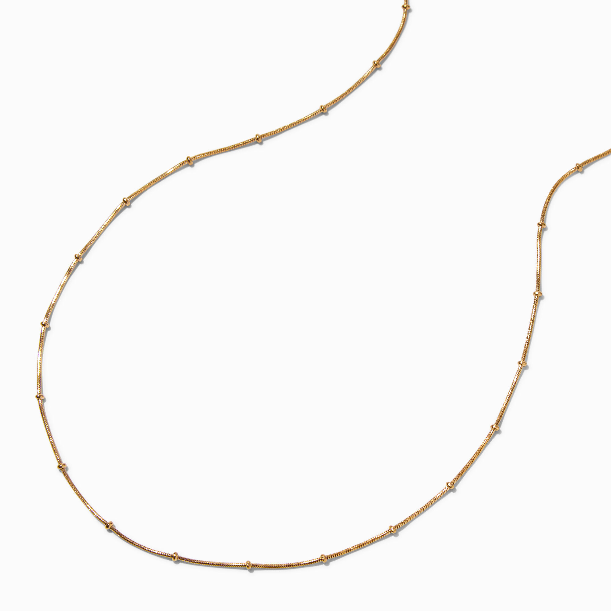 View Claires Tone Stainless Steel Satellite Chain Necklace Gold information