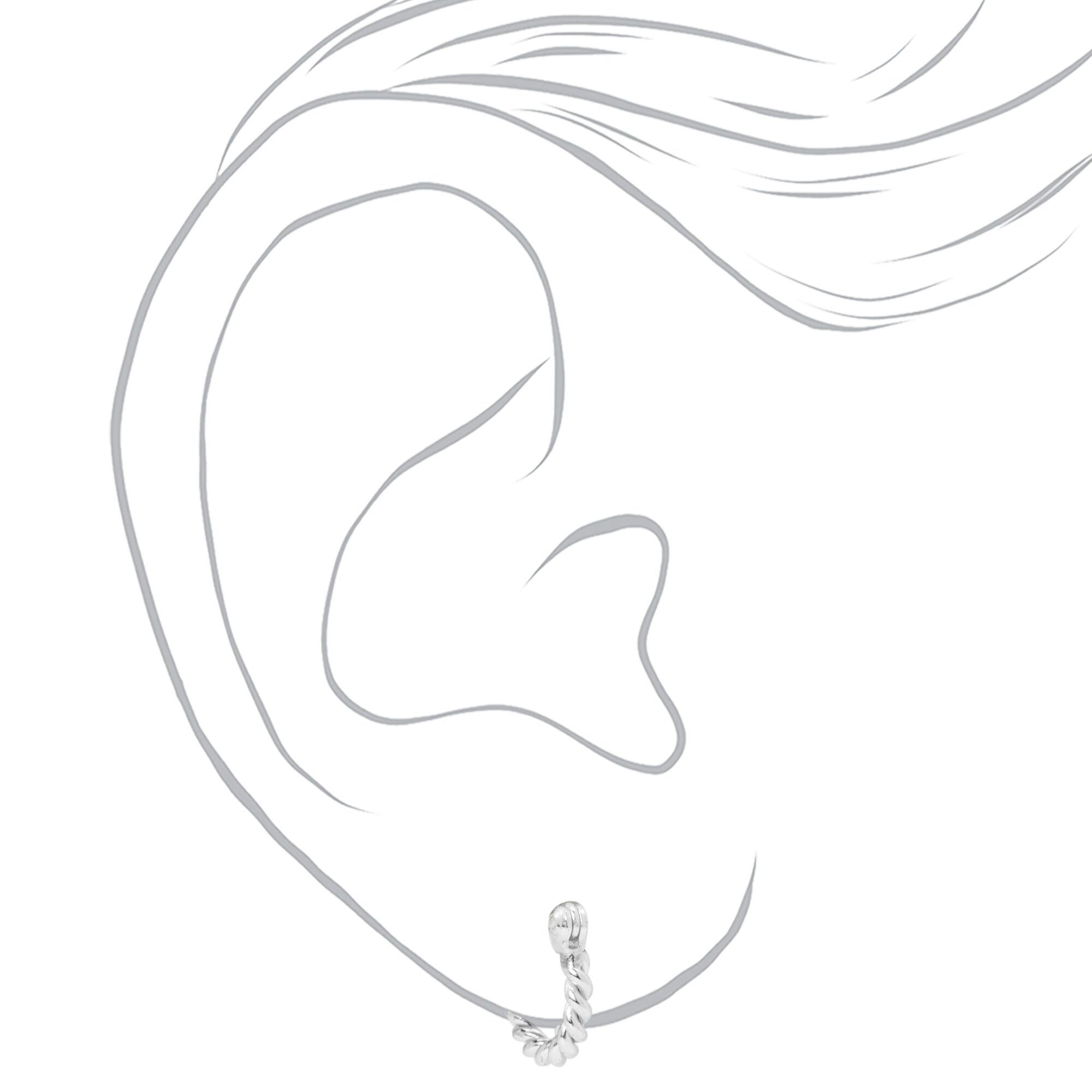 Sterling Silver 10MM Twisted Hinge Hoop Earrings,
