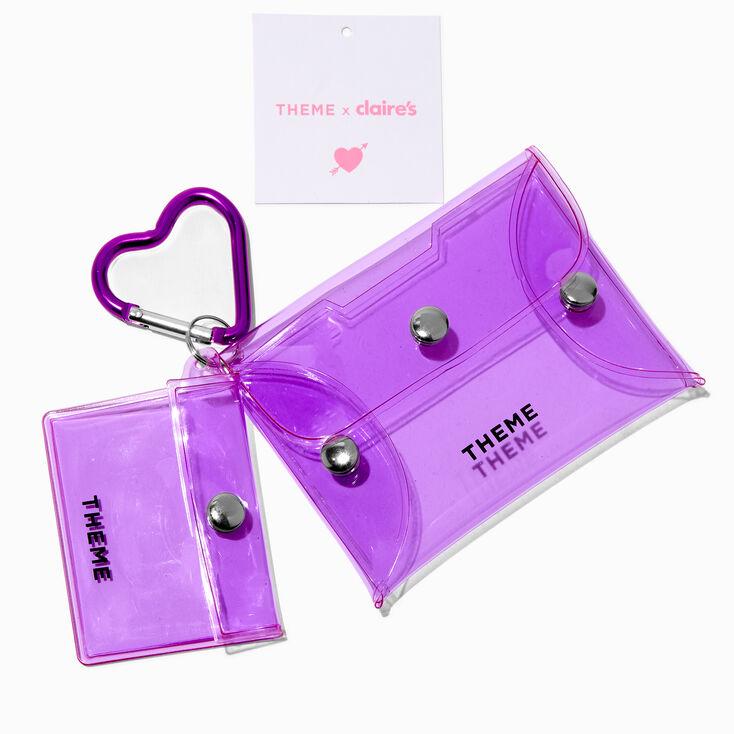 T H E M E x Claire&#39;s Purple Heart Keychain Pouch - 2 Pack,