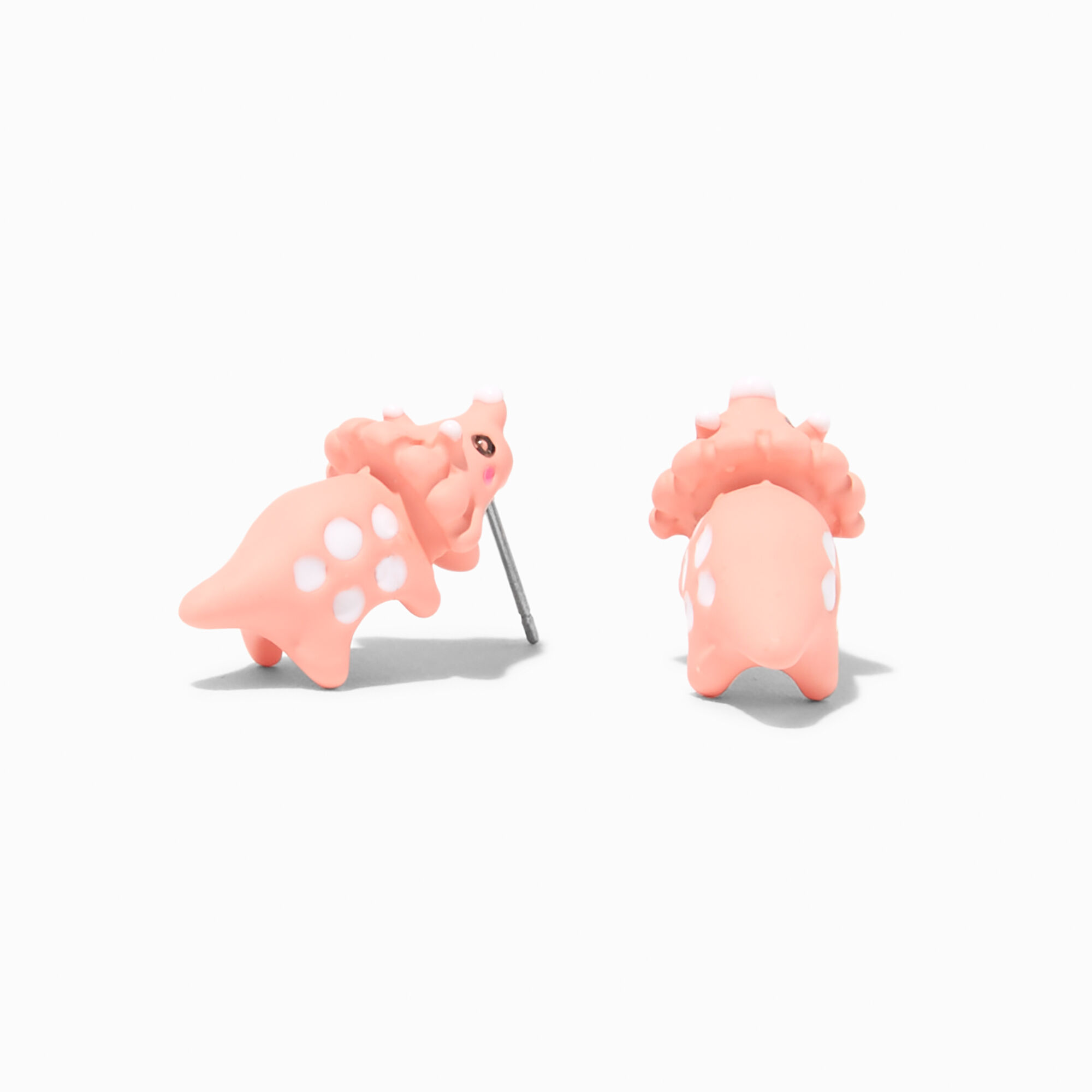 View Claires Triceratops Bite Stud Earrings Pink information