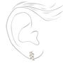 Crystal Leaves Clip-On Stud Earrings - Silver-tone,