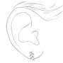 Crystal Leaves Clip On Stud Earrings - Silver-tone,