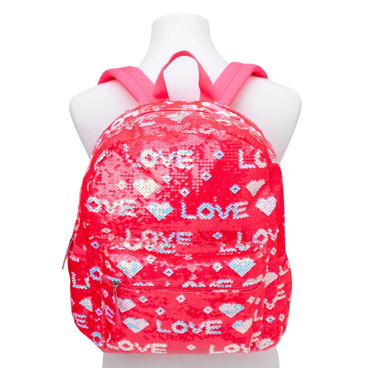 Love Sequin Backpack - Pink,