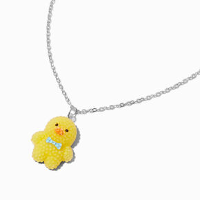 Collier &agrave; pendentif poussin bulle jaune,