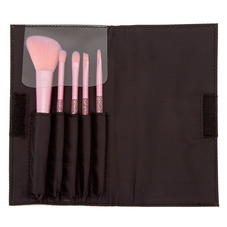 Glitter Makeup Brush Set Pink 5 Pack Claire S