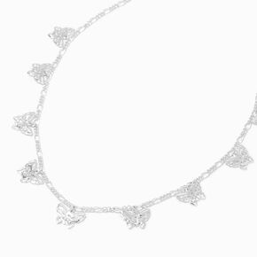 Silver-tone Filigree Butterfly Charm Necklace,