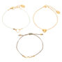 Bracelets c&oelig;ur symbole de l&rsquo;infini couleur dor&eacute;e - Lot de 3,