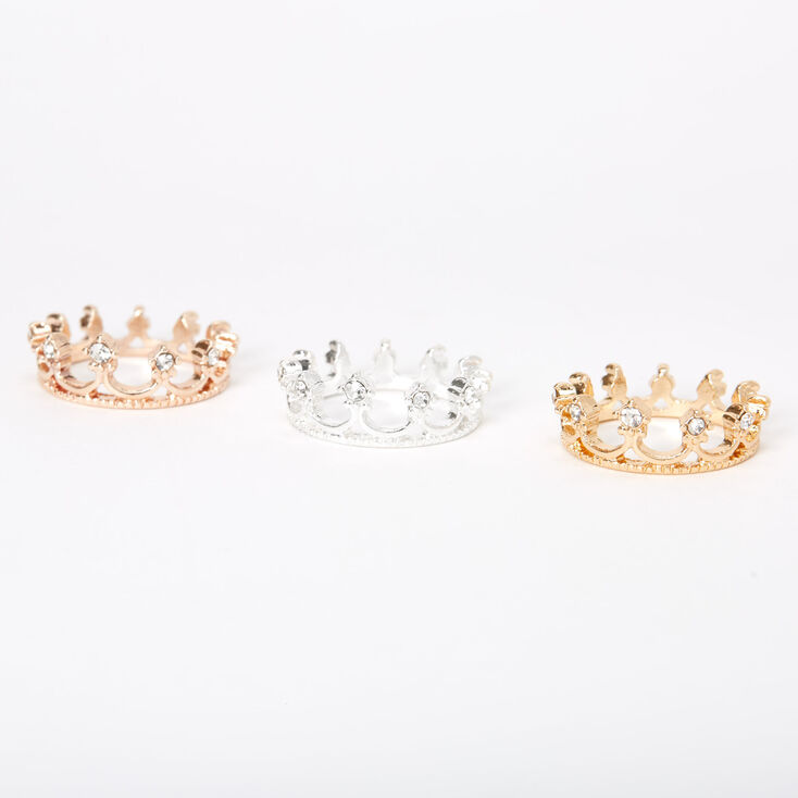 Bagues de phalange couronne en m&eacute;taux mixtes - Lot de 3,