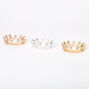 Bagues de phalange couronne en m&eacute;taux mixtes - Lot de 3,