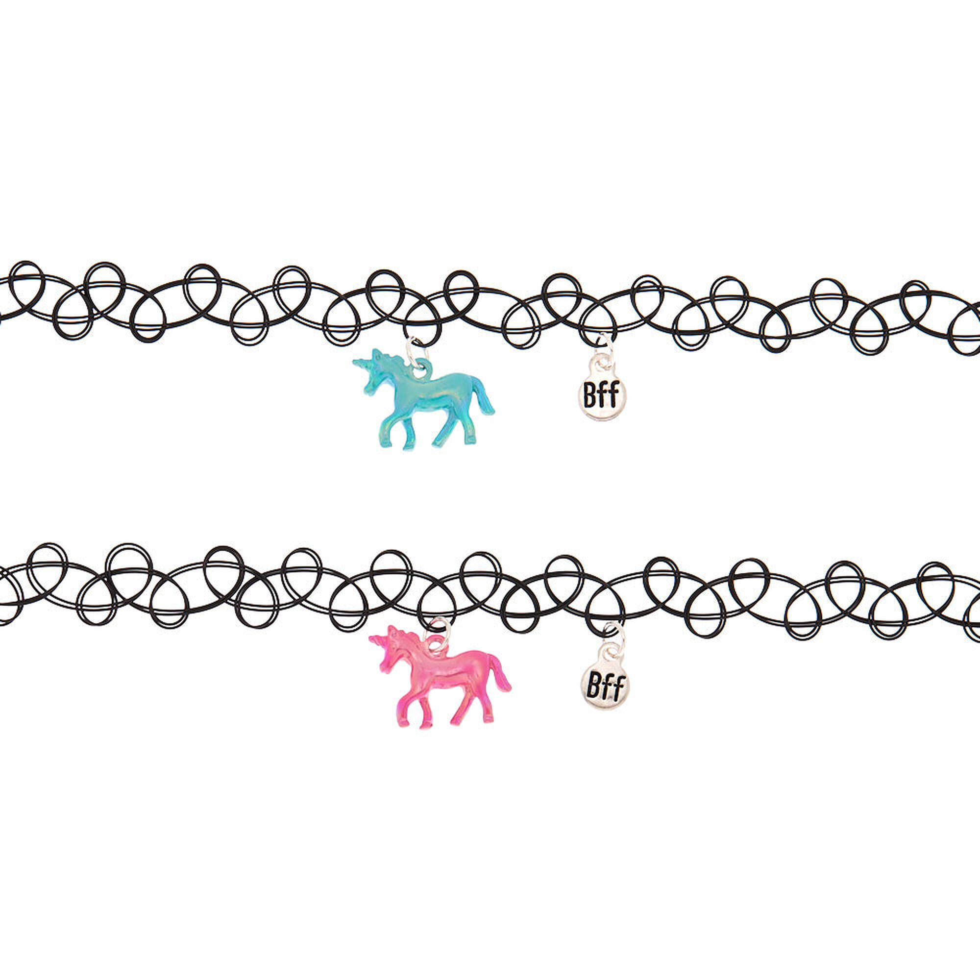 Best Friends Unicorn Tattoo Choker Necklaces 2 Pack Claire S