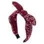 Bandana Knotted Bow Headband - Burgundy,