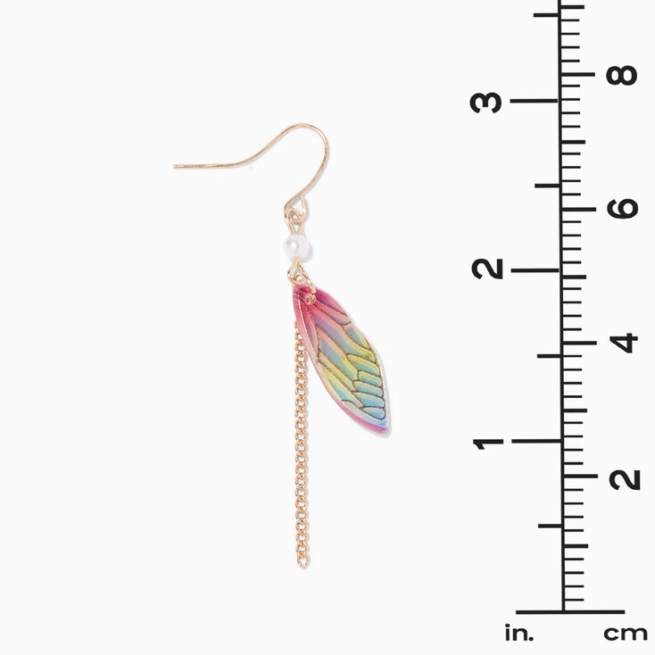 Gold Fairy Wing 2&quot; Drop Earrings,