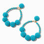 Pendantes ovales perles de rocailles en turquoise d&rsquo;imitation,
