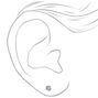Silver Cubic Zirconia 4MM Round Magnetic Stud Earrings,