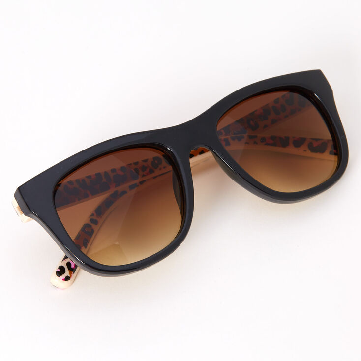 Retro Pink Leopard Sunglasses - Black | Claire's