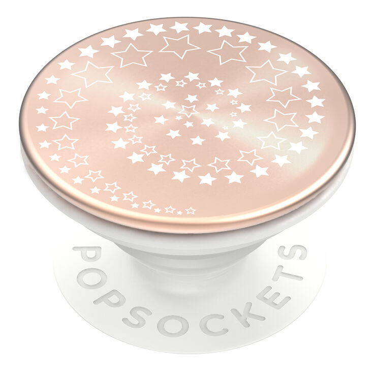 PopSocket PopGrip spirale d&rsquo;&eacute;toiles couleur dor&eacute; rose,