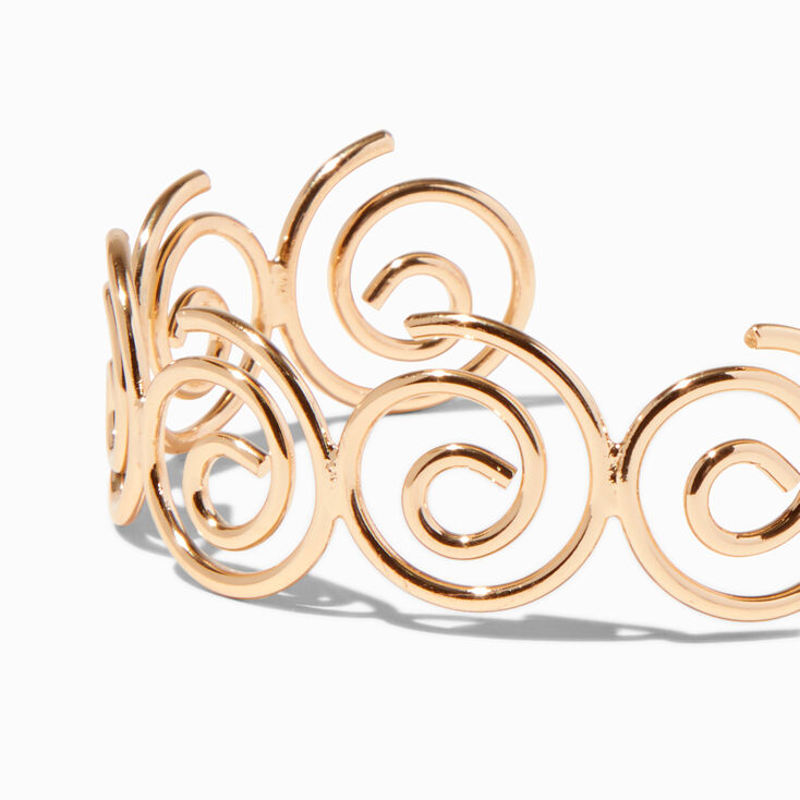 Gold-tone Swirl Cuff Bracelet Set - 2 Pack,