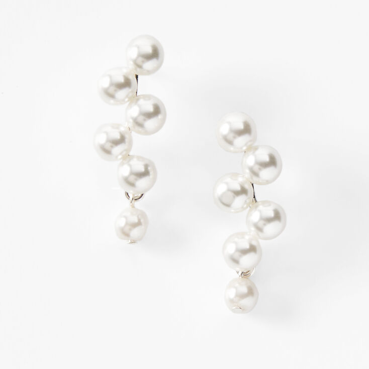 1.5&quot; Bubble Pearl Drop Earrings,