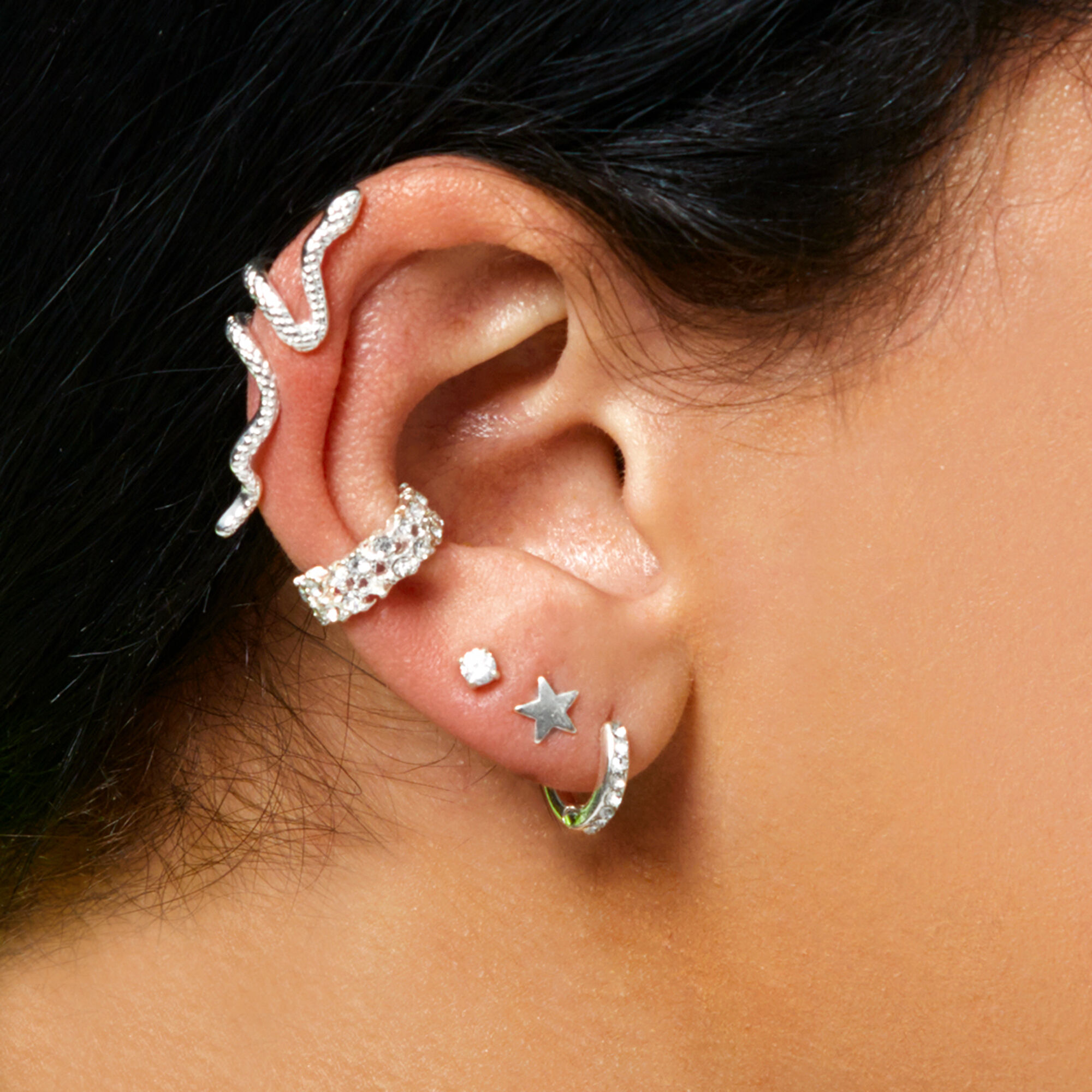 Silver Ear Stack Set