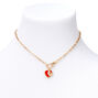 Gold Double Heart 14&quot; Pendant Necklace,